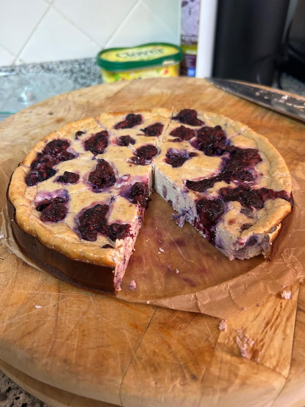 A homemade berry bake